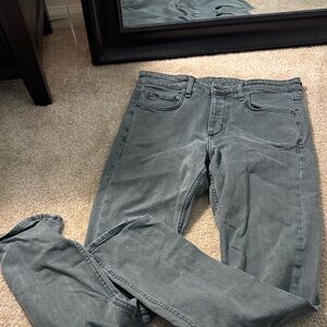 Rag and Bone Men’s Faded Gray/Bluish Green Denim Jeans